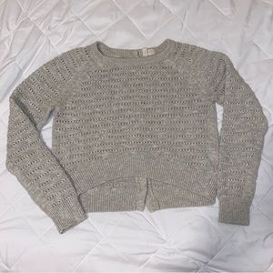 Cropped Knit Sweater Long Sleeve